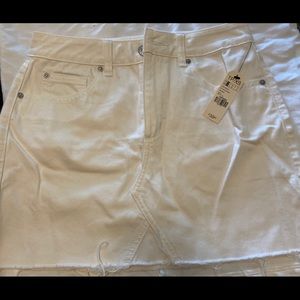 Brand new garage white denim mini skirt